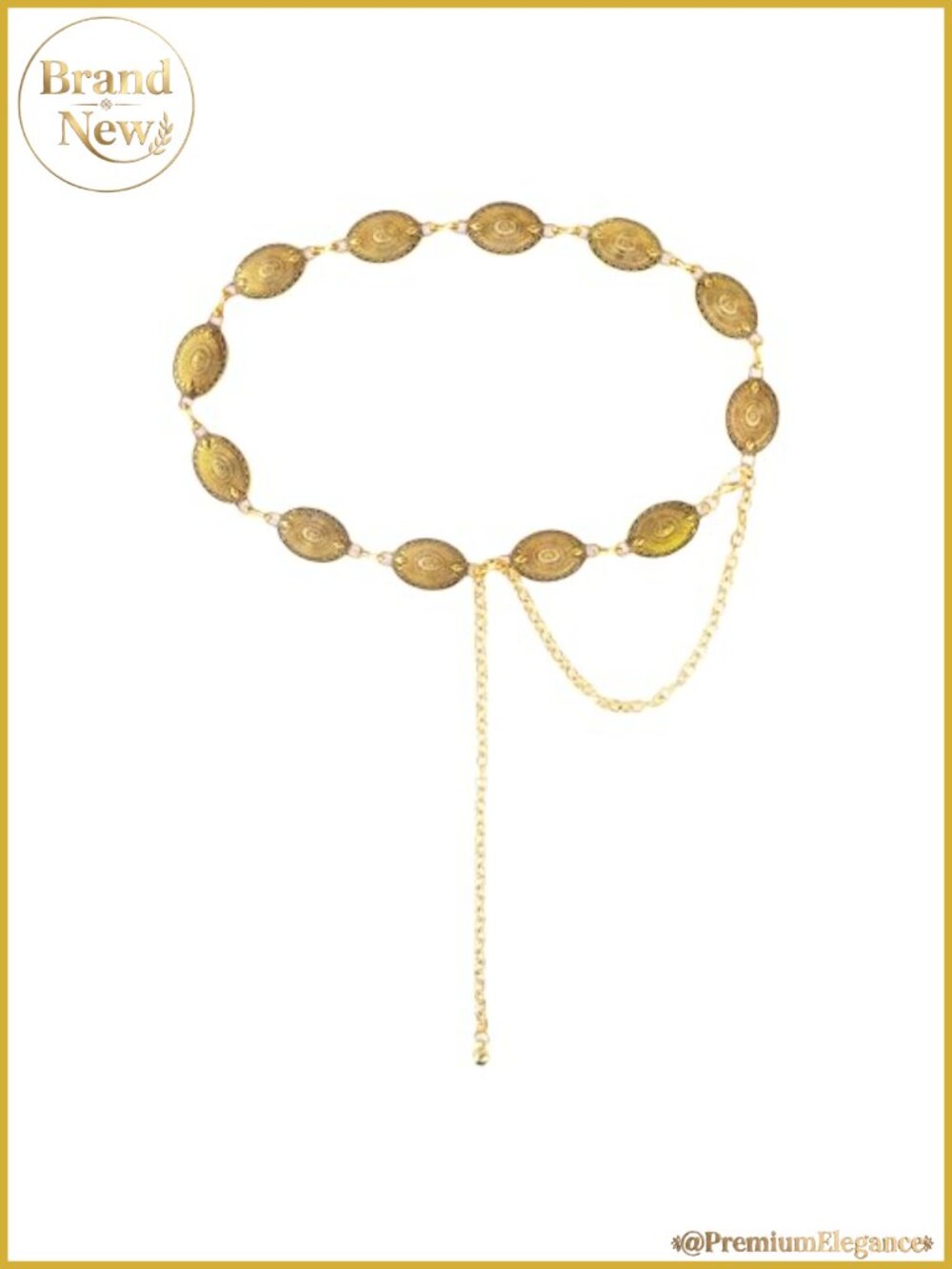 Western Metal Chain Belt Women Concho Link Turquoise Waist Belt for Jeans